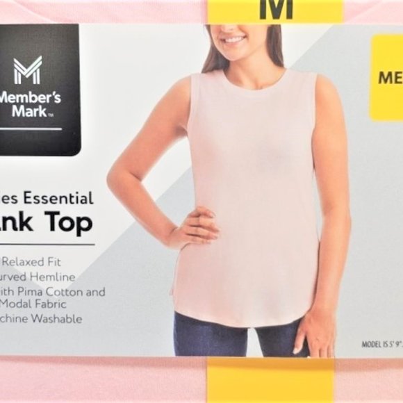 ST7 4X Member's Mark LADIES TANK TOP Size M Relax Fit Curved Hemline Pima Cotton - Picture 2 of 3